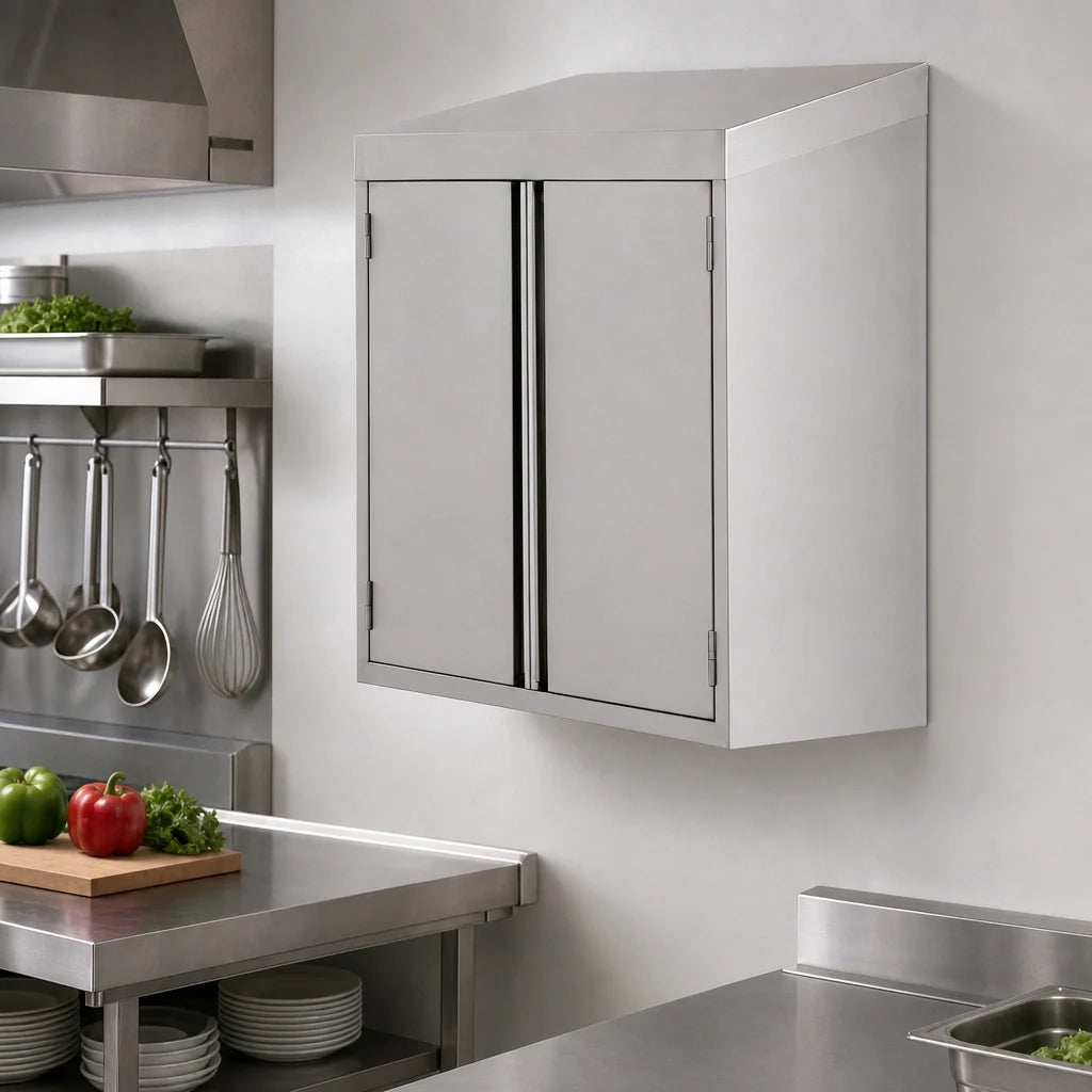 Klinger's Trading WC1560-HINGED 60-Inch Stainless Steel Wall-Mounted Storage Cabinet with 2 Hinged Doors