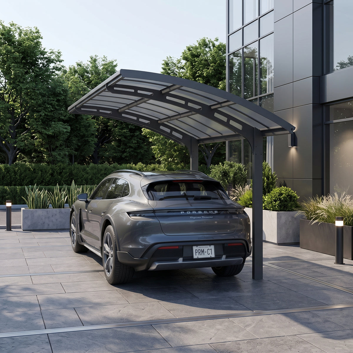 TitanVault Obsidian Elite RV Metal Cover | 24x14x12 ft | Galvanized Steel | 120 MPH Wind Rated | Matte Black