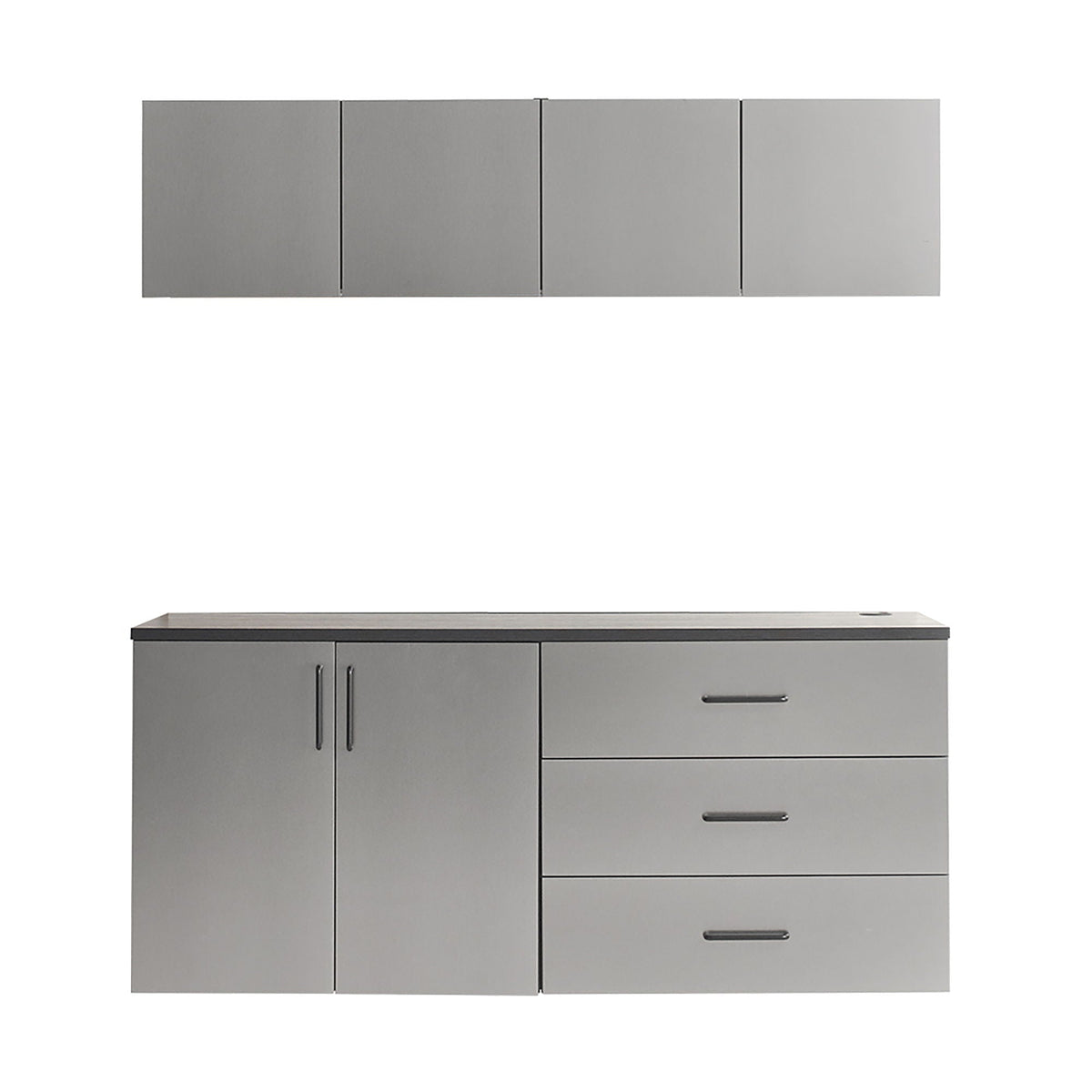Garage Cabinet Set with Soft Closing Drawers - Metallic Gray