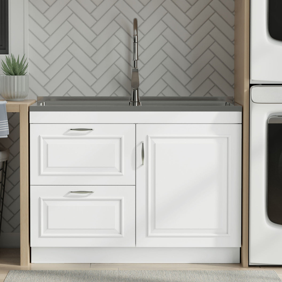Darwin - Laundry Utility Sink And Cabinet With Dual Sinks