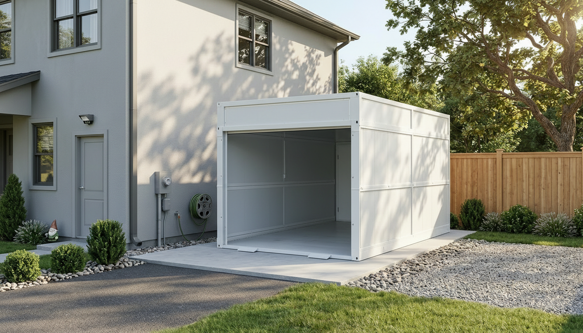 Folding Modular Garage – Heavy-Duty Galvanized Steel Structure