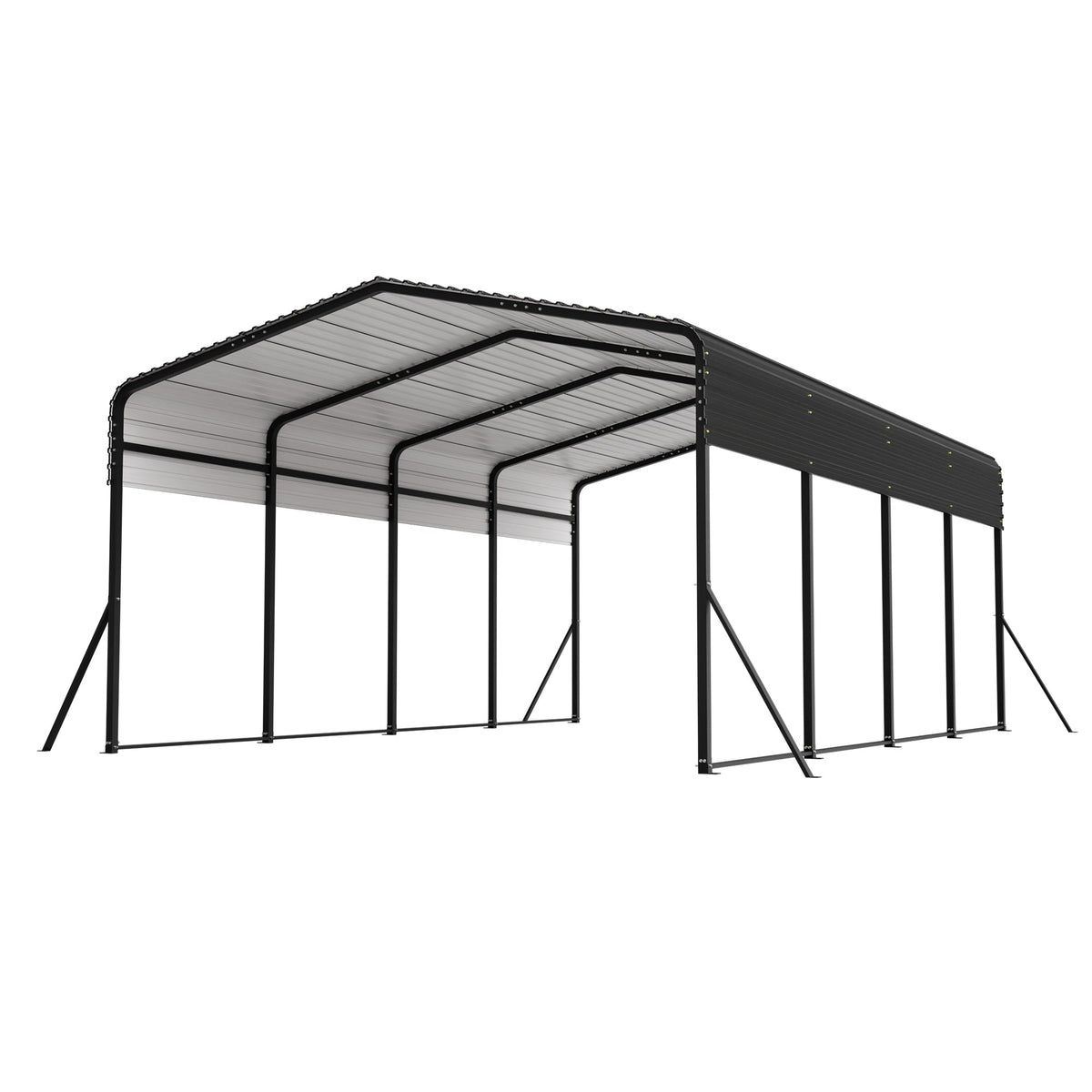 13x20 FT Metal Carport,Garage with Upgraded Triangle Reinforced Frame&4 Poles,Galvanized Steel Hardtop Roof,Heavy-Duty All-Weather Shelter for Car,Truck,Boat,Outdoor Storage